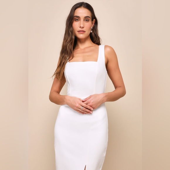 Lulus Baby, You're The One White Sleeveless Bodycon Midi Dress - Picture 2 of 5